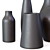 Sleek Black Ceramic Vases 3D model small image 5