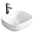Modern White Curved Square Basin 3D model small image 1