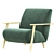 Luxury Marthan Armchair: Beige & Venge 3D model small image 2