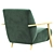 Luxury Marthan Armchair: Beige & Venge 3D model small image 3