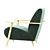 Luxury Marthan Armchair: Beige & Venge 3D model small image 4