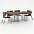 Dallas Dining Set: Elegant Table and Chairs 3D model small image 2