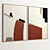 Plaster Dual Photo Frame: Elegant Interior Set 3D model small image 4