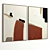 Plaster Dual Photo Frame: Elegant Interior Set 3D model small image 5