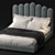 Eleanor Velvet Queen Bed 3D model small image 2