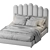 Eleanor Velvet Queen Bed 3D model small image 5