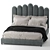 Eleanor Velvet Queen Bed 3D model small image 8