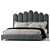 Eleanor Velvet Queen Bed 3D model small image 11