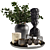 6-Piece Decorative Set: Plant, Glass, Book, Sculpture, Candle 3D model small image 1