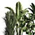 Urban Jungle: Palm, Ficus, & Monstera in Concrete Vase 3D model small image 3