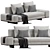 Contemporary Minotti Roger Sofa 3D model small image 3