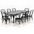 Modern Dining Table Set 3D model small image 1