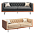 Luxurious Maisie Leather and Velvet Sofa 3D model small image 1