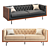 Luxurious Maisie Leather and Velvet Sofa 3D model small image 2