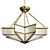 Frosted Glass Star Chandelier 3D model small image 1