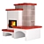 Elegant SABRINA Fireplace Stove 3D model small image 2