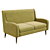 Classic Mustard Sofa: Timeless Elegance 3D model small image 1