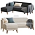 Luxe Linanäs Corner Sofa: Beige & Dark Gray 3D model small image 2