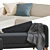 Luxe Linanäs Corner Sofa: Beige & Dark Gray 3D model small image 3