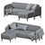 Luxe Linanäs Corner Sofa: Beige & Dark Gray 3D model small image 4