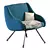 Velvet Vintage Armchair: Joyce 3D model small image 5