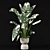 Rusty Concrete Pot Indoor Plants 3D model small image 2