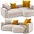 Title: Mexo Friend Low Sofa with Cushions 3D model small image 1