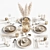 Elegant 8-Piece Tableware Set 3D model small image 1