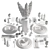 Elegant 8-Piece Tableware Set 3D model small image 6