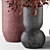 Red and Gray Vase and Plant Set 3D model small image 4