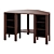 BRUSALI Corner Desk, Brown: Compact and Stylish 3D model small image 1