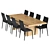 Elegant Pianka Chair & Wood Table Set 3D model small image 2