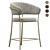 Luxury Velvet Gold Leg Bar Stool 3D model small image 1