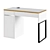 Modern White and Anthracite MICKE Desk 3D model small image 1