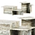 Elegant Travertine Coffee Tables 3D model small image 1