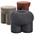 Stylish Secolo Poufs 3D model small image 1