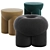 Stylish Secolo Poufs 3D model small image 3