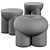 Stylish Secolo Poufs 3D model small image 7