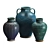 Kashan Artisan Glazed Pottery Vases 3D model small image 2