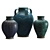 Kashan Artisan Glazed Pottery Vases 3D model small image 3