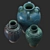Kashan Artisan Glazed Pottery Vases 3D model small image 4