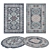 Versatile 8-Piece Rug Set 3D model small image 1