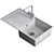 Sleek Kitchen Sink & Faucet 3D model small image 6