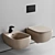 Fluo Wall-Hung WC & Bidet Set 3D model small image 2