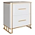 Modern White Bedside Table with 2 Drawers 3D model small image 1