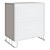 Modern White Bedside Table with 2 Drawers 3D model small image 2