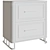 Modern White Bedside Table with 2 Drawers 3D model small image 4