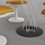 Modern Knoll Cyclone & Tulip Dining Set 3D model small image 6