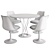 Modern Knoll Cyclone & Tulip Dining Set 3D model small image 7