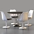 Modern Knoll Cyclone & Tulip Dining Set 3D model small image 8